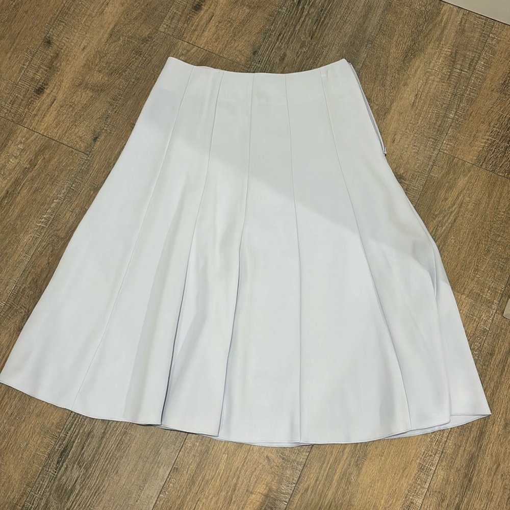 Ann Taylor side, zipper, pleaded skirt, baby blue